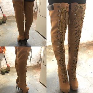 Tan Thigh High Boots
